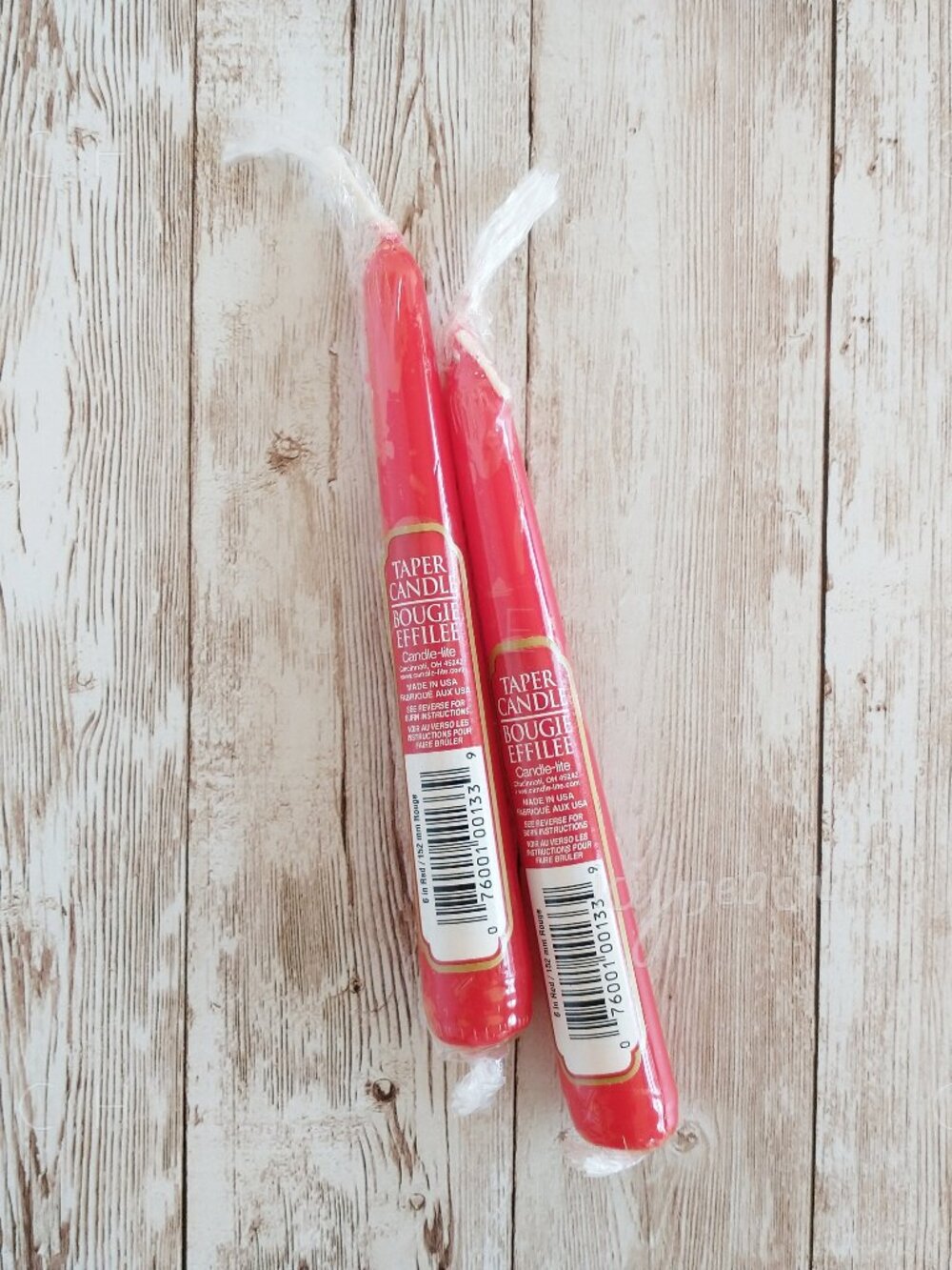 Candle-lite 6” Red Taper Candles Set of 2 Holiday Christmas Vintage New Classic